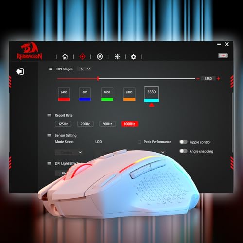 Redragon M810 MAX Wireless RGB Gaming Mouse 12000 DPI Remapping Keys | Cable-Free 0 Delay, Smooth Precise Tracking, Rapid-Fire Macro Keybinds, Vibing Backlight, Ergonomic Grip Body Comfort - color: White, style: M810 PRO MAX