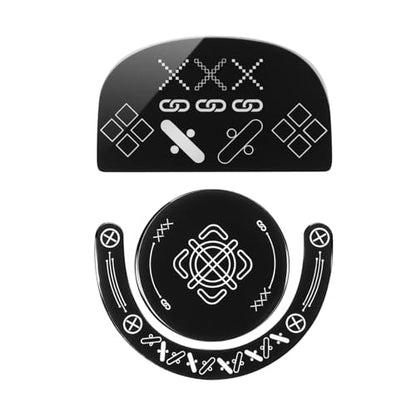 immoenuc Tempered Glass Mouse Skates for Logitech G PRO X Superlight 2C Gaming Mouse, 2.5D Polished Edge Smooth Durable Mouse Feet Replacement (Printing Pattern) - color: Printing Pattern