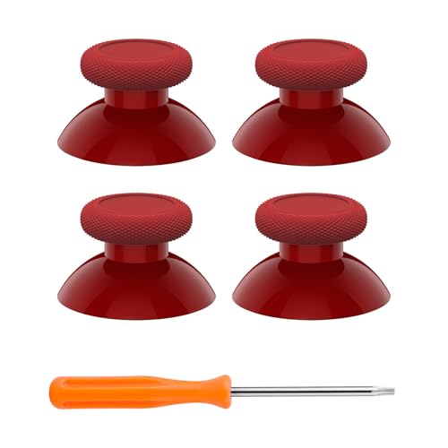 eXtremeRate Replacement Controller Joystick for Xbox One - 4 PCS Carmine Red Thumbsticks Analog Thumb Sticks Parts for Xbox Series X/S, Xbox One S/X, Elite Controller with Repair Kit Screwdriver - color: Carmine Red