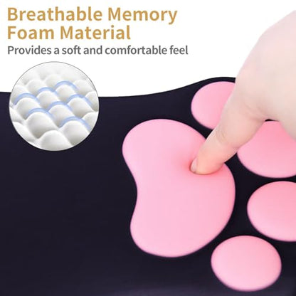 L-SPOUTTO Ergonomic Mouse Pad with Wrist Rest,Black Mouse Pad Wrist Support | Cute Cat Paw Comfortable Massage Design,Computer Pain Relief Mousepad with Non-Slip PU Base for Desk Laptop Gaming - color: Black