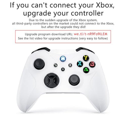 Dinosoo Wireless Controller for Android Windows PC Steam Games, Dual Vibration TURBO Macro Function Hall Trigger 3.5mm Headphone Jack - White (Can't Connect to X for Now) - color: white