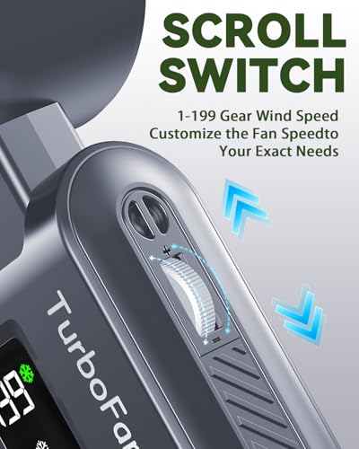 Portable Handheld Fan with Ice Cooling, 7.5m/s High Speed Turbo Fan, 150° Foldable 4-in-1 Personal Neck Fan, 199 Speed Stepless Control, USB-C Rechargeable for Travel, Makeup, Hiking,Grey - color: Roller Grey