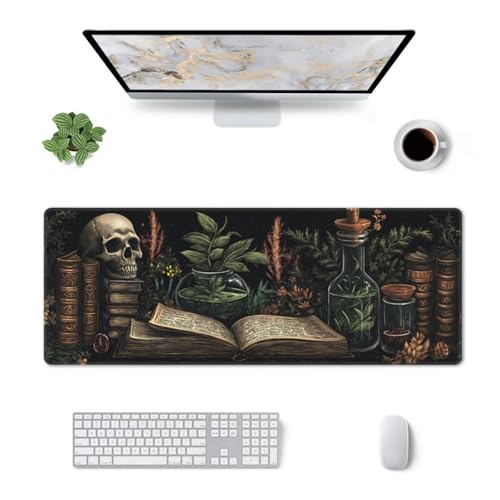 Dark Academia Mouse Pad XL Large Mousepad Non Slip Rubber Base Desk Mat for Laptop Computer Gaming 31.5" X 12" - color: Dark Academy