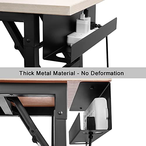ZhiYo 16.5 Inch Sturdy Under Desk Cable Management Tray, Metal Cable Tray Under Desk, Black Table Management Basket, Wire Hider 1 Pack - size: 16.5in L - Screw-In