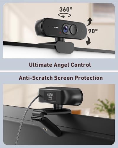 4K USB Webcam with Autofocus, Mic and Privacy Cover for PC/Laptop | Plug and play for Zoom, Teams, streaming and video calls; sharp autofocus image with portable tripod setup - color: 4K-AF