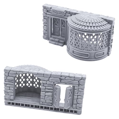 Terrace Shopfronts by Printable Scenery, 3D Printed Tabletop RPG Scenery and Wargame Terrain 28mm Miniatures