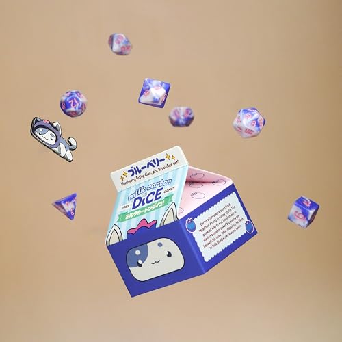 1985 Games Blueberry Cat Milk Carton Dice – Meet The Adorable Residents of Fruit Meadows with This Charming Collectible Set - color: Blueberry