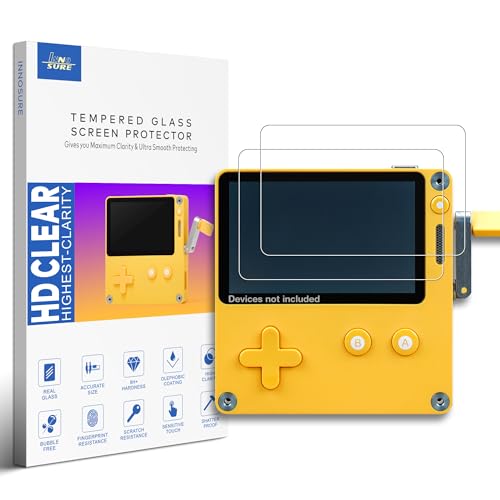 [2-PACK] Tempered Glass Screen Protector Designed for Panic Playdate Handhold Video Game Console 2.7 Inch Display Screen Anti Scratch/Fingerprint (HD Clear)