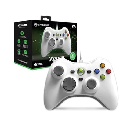Hyperkin Xenon Wired Controller for XBOX One/Series X|S & Windows 10|11 PC, Plug and Play Gaming Gamepad with 3.5MM Audio Jack, Impulse Triggers, Officially licensed - White - color: White