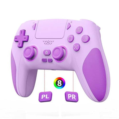 Kamylorus Wireless Controller for PS-5 PC, Hall Effect Controller | Programmable,Remap,Turbo,Dual Vibration, 3.5mm Audio Jack,Motion Sensing Control - color: Purple