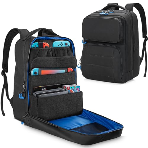 PGmoon Travel Storage Backpack Compatible with Nintendo Switch/Switch 2 | Protective Carrying Case with Various Pockets For Dock, Controllers & More Accessories (Patent Design)