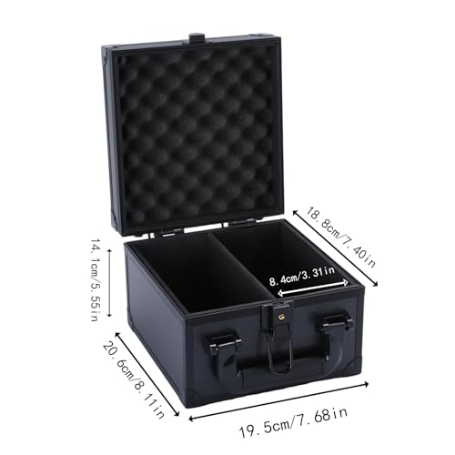 harayaa Card Storage Box Aluminum Alloy Trading Card Organizer EVA Foam Protection Collection Case Suitable for Fans Office Use Person, 2 Compartments