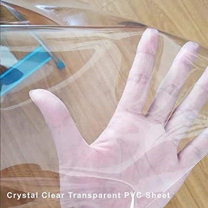 LIBERECOO Clear Oval Fitted Vinyl Tablecloth - Fits 48 x 68 Inch Oval Tables Only, Heavy Duty Elasticized Table Cover Elastic Edged Plastic Tablecloths Protector - size: 68" x 48" (Oval)