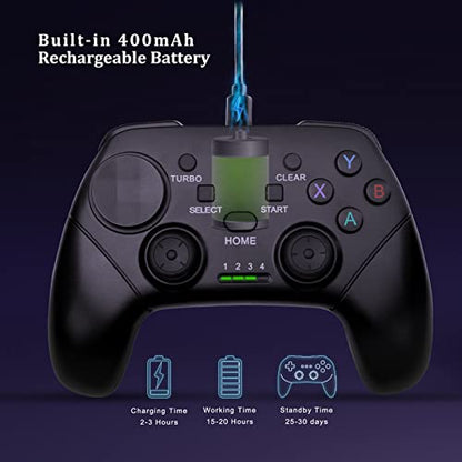 Megadream Wireless Mobile Gaming Controller Gamepad for iPhone/Android/iPad/PC/Switch/PS4/iPad Joystick with Phone Holder, Supported Cloud Game, Streaming on PS5/X-box, Turbo, Direct Play, iPhone 17 - color: Black
