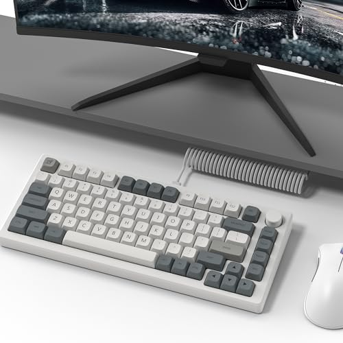 dagaladoo Retro PBT keycaps Set, XDA Profile Keyboard Keycaps | Dye Sublimation,Retro White/Grey Custom keycaps for 60% 65% 75% 100% Cherry-MX switch Mechanical Keyboard - color: Retro Grey (XDA)