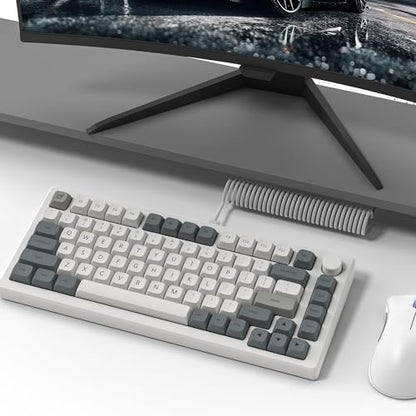 dagaladoo Retro PBT keycaps Set, XDA Profile Keyboard Keycaps | Dye Sublimation,Retro White/Grey Custom keycaps for 60% 65% 75% 100% Cherry-MX switch Mechanical Keyboard - color: Retro Grey (XDA)