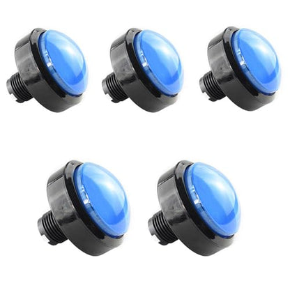 5X New 60mm Dome Shaped LED Illuminated Push Buttons for Arcade Coin Buttons Machine Operated Games DC 12V (Blue) - color: Blue