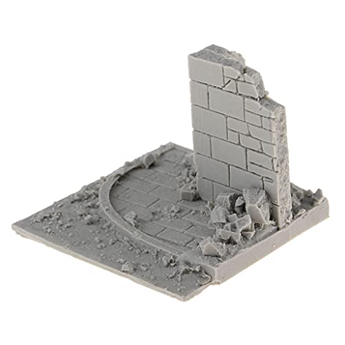 Almencla 1/35 Scale City Ruins Resin Model Kit Unpainted, 6x5.5x5cm Terrain for War Game Scenery and Sand Table Layout