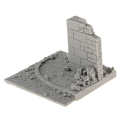 Almencla 1/35 Scale City Ruins Resin Model Kit Unpainted, 6x5.5x5cm Terrain for War Game Scenery and Sand Table Layout