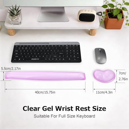 Gel Keyboard & Mouse Wrist Rest Set - Keyboard Wrist Rest Pad & Mouse Support for Office Gaming Pad Computer Laptop Ergonomic Comfortable Pain Relief- Pad Set - color: Purple Pad Set