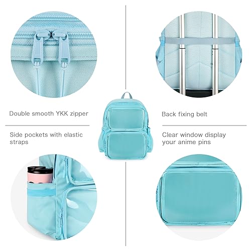 STEAMEDBUN Ita Bag Backpack with insert Pin Display Backpack for School Anime Cosplay - color: Blue