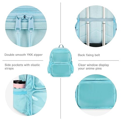 STEAMEDBUN Ita Bag Backpack with insert Pin Display Backpack for School Anime Cosplay - color: Blue