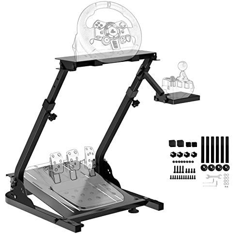 Slendor Racing Wheel Stand for Logitech G29/G920/G25/G27 | Adjustable Height (22-26") & Angle Wheel Stand. Foldable for Space-saving. Steel frame, Anti-slip Rubber Feet