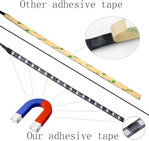 DS PC LED Light Strip Computer Lighting White with Magnetic Back, Molex Connector, 2pack LED Strip for PC Case Lighting Kit (30cm,18leds,S Series，White) - color: White