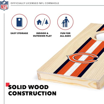 NFL Football Portable Cornhole Set, 2 Boards & 8 Bean Bags | Officially Licensed Product, Solid Wood, Direct Print HD Graphics, Mesh Carry Bag, Yard Games, Outdoor Game, Bean Bag Toss