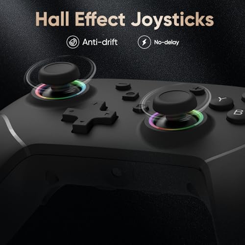 BETMI Wired Pro Controller for Switch 2, C Button | 9-Axis, Hall Effect Joysticks Gamepad, Macro/Programmable, Back Button, Dual Vibration, 3.5mm Audio Jack - color: Black