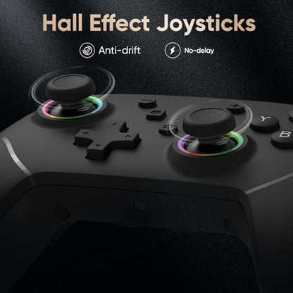 BETMI Wired Pro Controller for Switch 2, C Button | 9-Axis, Hall Effect Joysticks Gamepad, Macro/Programmable, Back Button, Dual Vibration, 3.5mm Audio Jack - color: Black