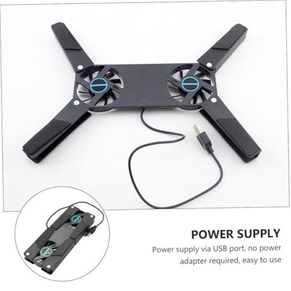 2PCS Laptop Cooler Pad with Dual Fans USB Powered Quiet Cooling Stand Anti-Slip Mat Compatible with All Laptop for Gaming and Work