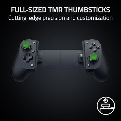 Razer Kishi V3 Gaming Controller for iPhone & Android, USB-C, Black | Compatible with iPhone 15, 16, 17 Series, Full Sized TMR Thumbsticks, Dual Back Buttons, PC Remote Play - color: Black