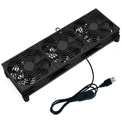 VTRETU Router Cooling Fan for Computer Cooler Audio Video Network Cabinet Server Cooling Project Equipment and Workstation DC 5V USB Power 120mm 360mm Fan with Switch - style: 360mm
