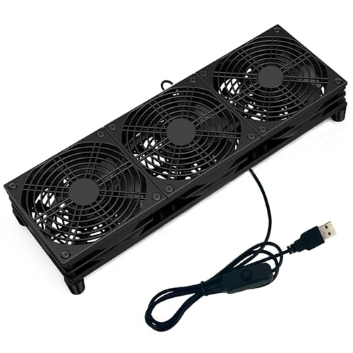 VTRETU Router Cooling Fan for Computer Cooler Audio Video Network Cabinet Server Cooling Project Equipment and Workstation DC 5V USB Power 120mm 360mm Fan with Switch - style: 360mm
