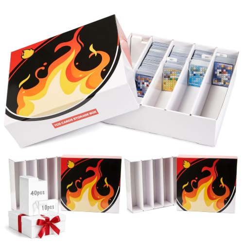 2-Pack Trading Card Storage Box with Dividers 5 Row for TCG MTG Sport Cards | With Dividers & Stoppers, 5400+ Count, Precision-fit for sleeved cards, Dust & water resistant, Odor-free, Stackable sturdy