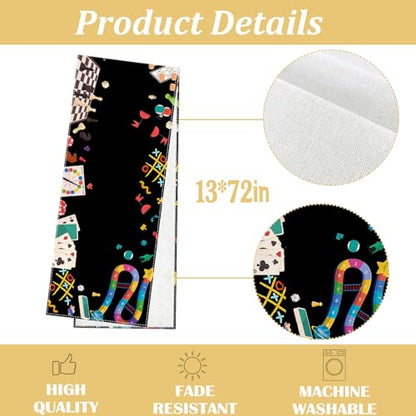 Game Night Decorations Table Runner Kids Adults Board Game Birthday Party Home Kitchen Dining Table Decor