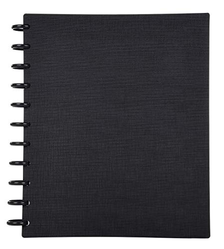 Talia Discbound Notebooks, Planner, Customizable, (Black w/Black Discs, Letter (8.5in x 11in)) - color: Black W/Black Discs, size: Letter (8.5in x 11in)