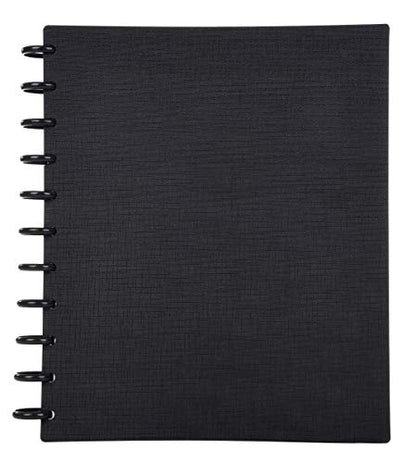 Talia Discbound Notebooks, Planner, Customizable, (Black w/Black Discs, Letter (8.5in x 11in)) - color: Black W/Black Discs, size: Letter (8.5in x 11in)