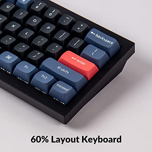 Keychron Q4 Wired Custom Mechanical Keyboard, QMK/VIA Programmable Macro, Full Aluminum, Hot-Swappable Gateron G Pro Blue Switch, 60% Layout Double Gasket Compatible with Mac and Windows - Black - color: Black (Gateron G Pro Blue Switch)