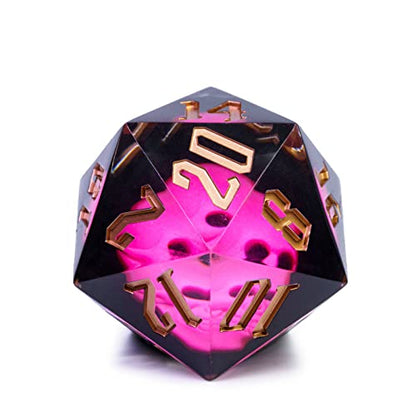 Cusdie Large 55mm D20 Dice with Sharp Edges, Giant D&D 20 Sided Dice for RPG, Table Games (Pink Skull) - color: Pink Skull
