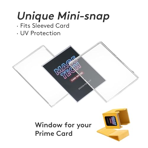 Mage Tech Commander Deck Box Lite - Card Display with Snap Card Holder & Removable Cover, Fits 100+ Single-Sleeved Cards, Ideal for MTG, PTCG, OPCG, SWU & More (Yellow) - color: Yellow