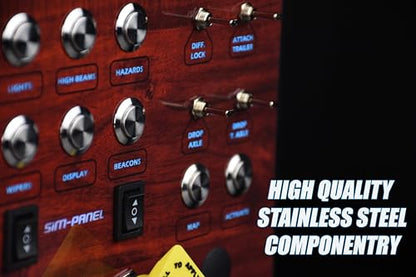 Sim-Panel Classic 2 Button Box for ATS/ETS2 (American Truck Simulator/Euro Truck Simulator) (Premium Woodgrain Finish) - style: Premium Woodgrain Finish