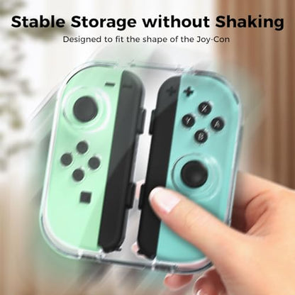 IINE Mini Storage Case for Joy-con, Portable Dust-Proof Protective Box Compatible with Nintendo Switch/OLED Joy-Con, Joy-con Travel Case with Magnetic Closure - color: Transparent