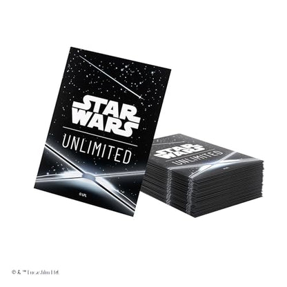 Star Wars Unlimited Black Art Sleeves | Gamegenic Officially Licensed Pack of 60 Art Sleeves and 1 Clear Sleeve, Optimized Size for TCG and LCG Games - style: Card Back Black