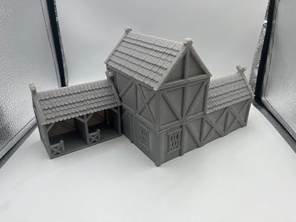 Hautico Architectural Terrain Set for 28mm Miniatures Wargame, 3D Printed and Paintable, Gift for Hobby Enthusiasts (Viking Building)