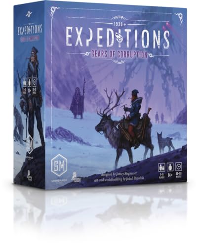 Stonemaier Games: Expeditions: Gears of Corruption Expansion by Jamey Stegmaier | Add to Expeditions - A Strategy Board Game | New Mechs, Characters, Hero Worker, & Map Bonuses | 1-6 Players, 90 Mins