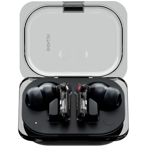 Nothing Ear (a) Wireless Earbuds, 45dB Hybrid Noise Cancelling Earbuds, Hi-Res Audio, Advanced Equaliser, Dual Connect, 6 Mics, 42.5H Playtime Ear Buds Wireless Bluetooth, Black - color: Black