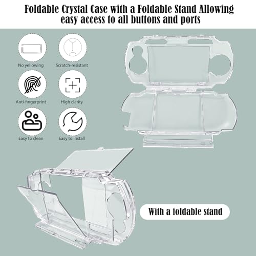 JDGPOKOO 5 in 1 Accessories Kit for PSP 1000, Carrying Case for PSP 1000, Protective Case Shell, 2 Set Screen Protectors and Charging&Date Cable, Compatible with PlayStation Portable 1000 ONLY - size: 5 in 1 psp 1000