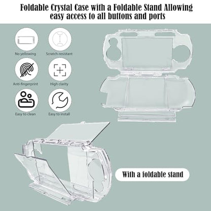 JDGPOKOO 5 in 1 Accessories Kit for PSP 1000, Carrying Case for PSP 1000, Protective Case Shell, 2 Set Screen Protectors and Charging&Date Cable, Compatible with PlayStation Portable 1000 ONLY - size: 5 in 1 psp 1000